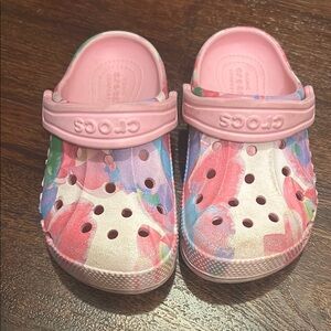 Crocs Kids' Pink and Multicolor Clogs